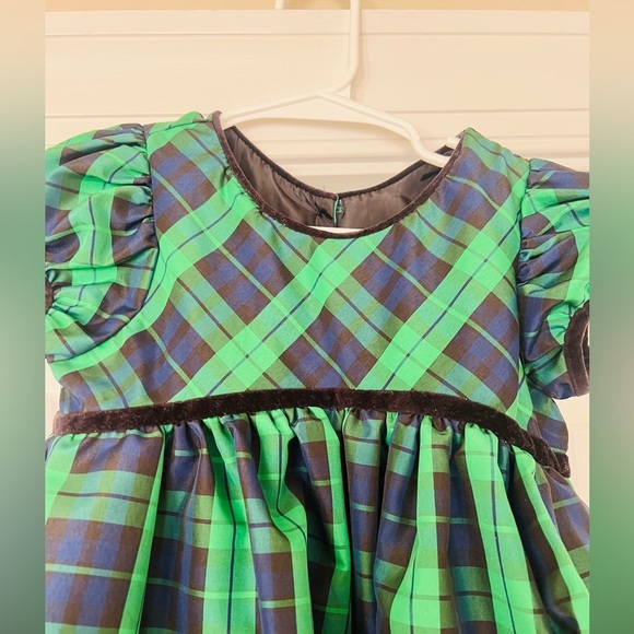 Adorable like new size 4t holiday dress green and navy - Picture 3 of 5